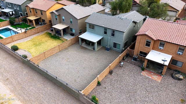 aerial view with a residential view