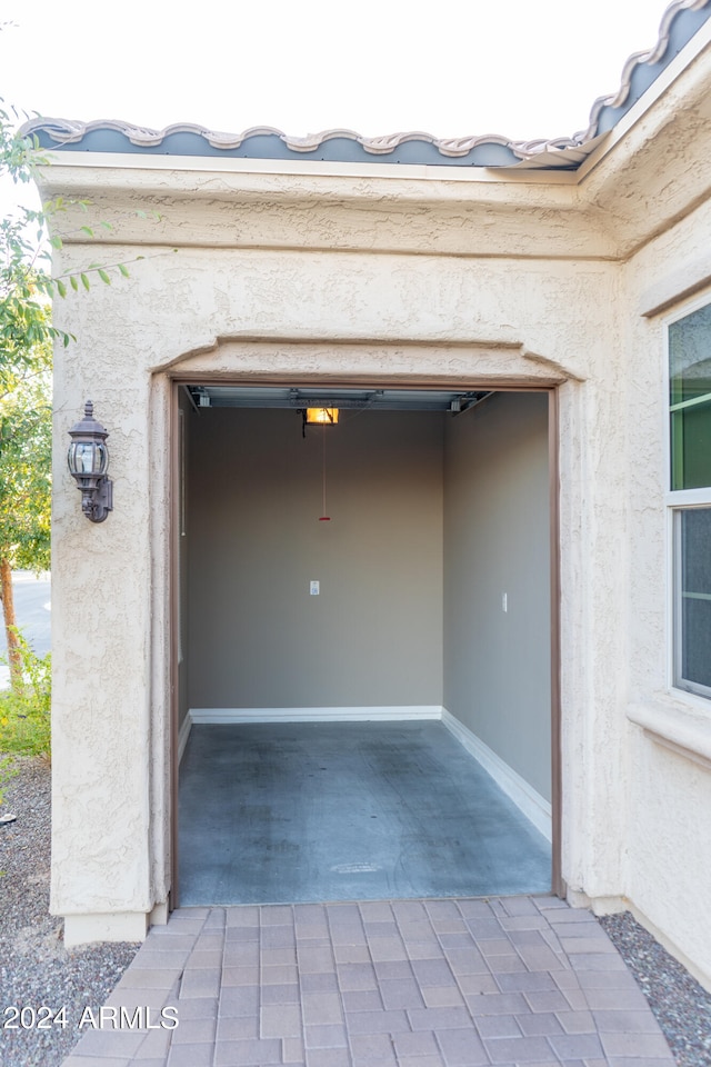 view of garage