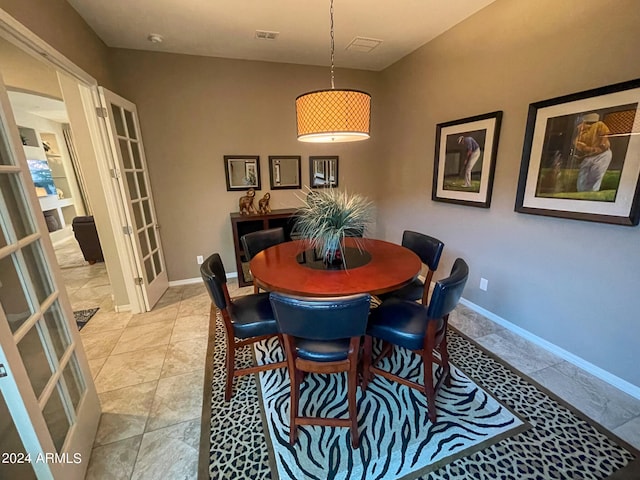 dining room with french doors