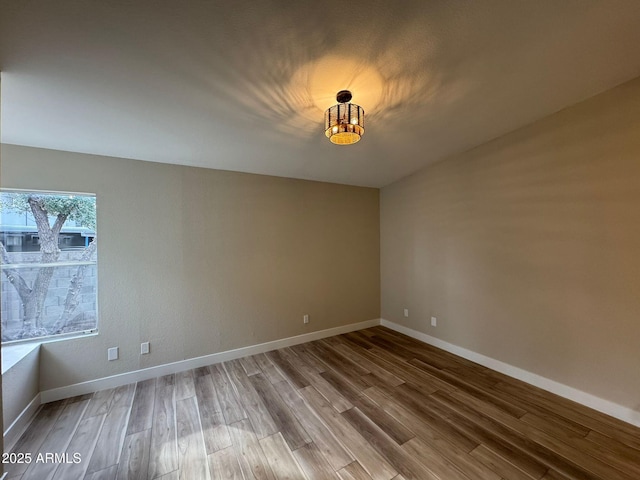 empty room featuring wood-type flooring