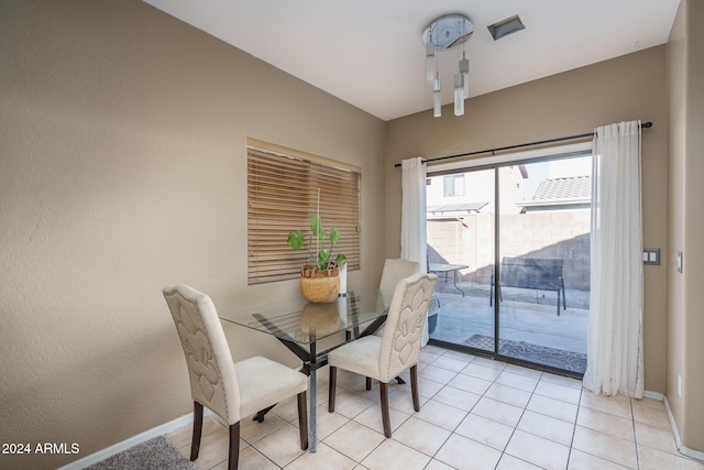 view of tiled dining space