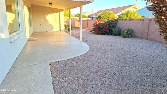 view of yard featuring a patio area