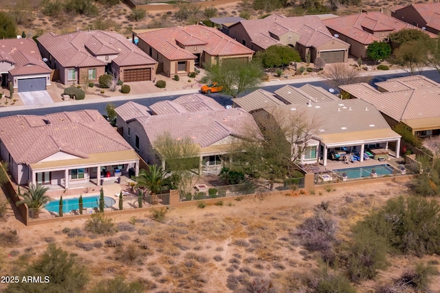 drone / aerial view with a residential view