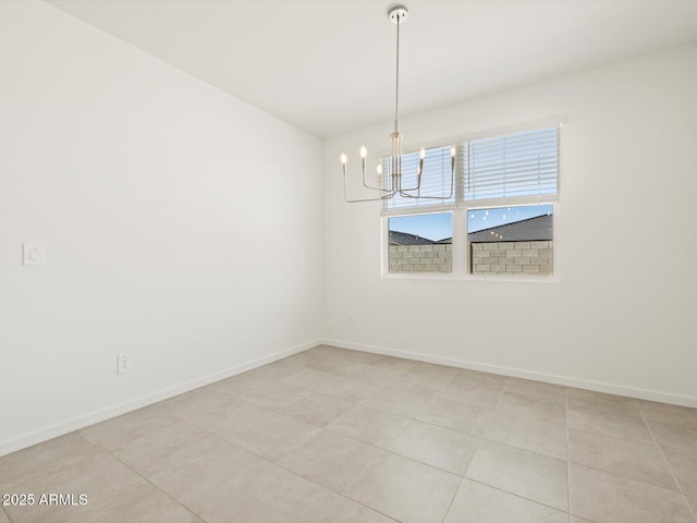 4032 S 176th Dr, Goodyear, AZ 85338 - spare room featuring a chandelier and light tile patterned floors