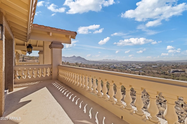 balcony with a mountain view