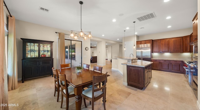 17755 E Colt Dr, Queen Creek, AZ 85142 - dining area with recessed lighting, visible vents, and baseboards