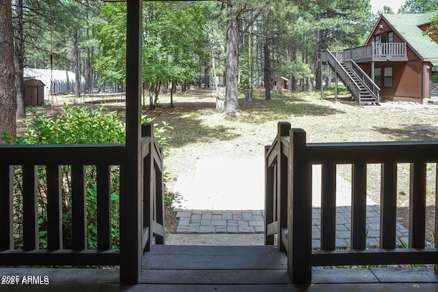 1449 Elk Dr, Forest Lakes, AZ 85931 - view of yard featuring a wooden deck