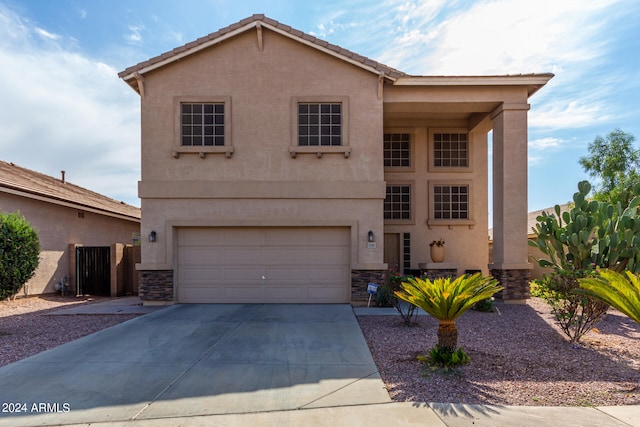 view of front facade featuring a garage