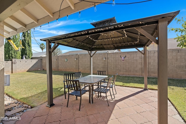 view of patio with a gazebo