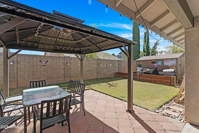 view of patio with a gazebo