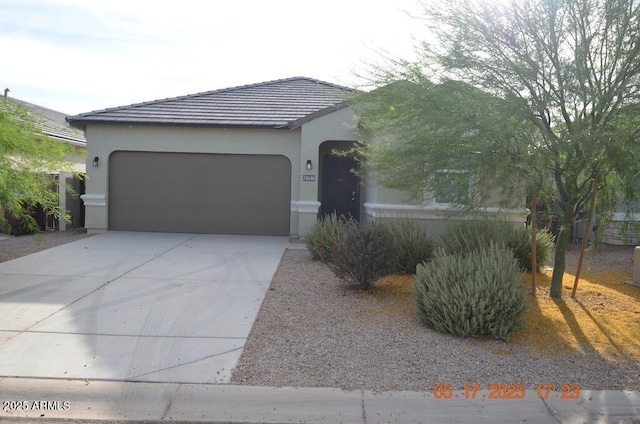 24646 N Barley Rd, Florence, AZ 85132 - ranch-style house featuring an attached garage, stucco siding, concrete driveway, and a tiled roof