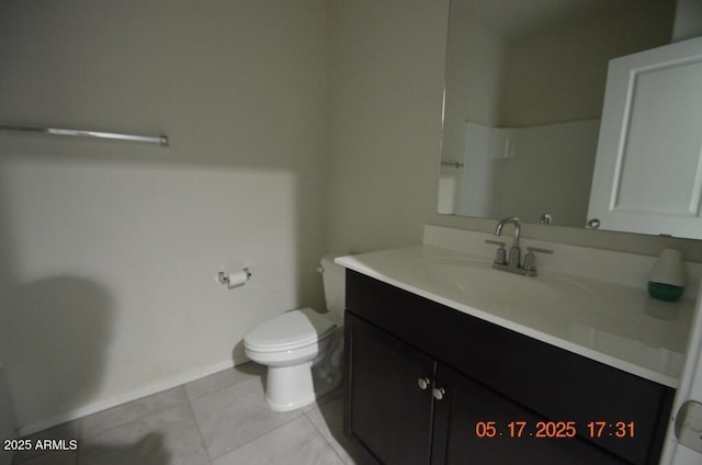 24646 N Barley Rd, Florence, AZ 85132 - bathroom with vanity, tile patterned flooring, toilet, and baseboards