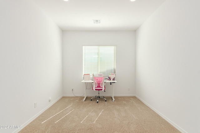 unfurnished office with light carpet