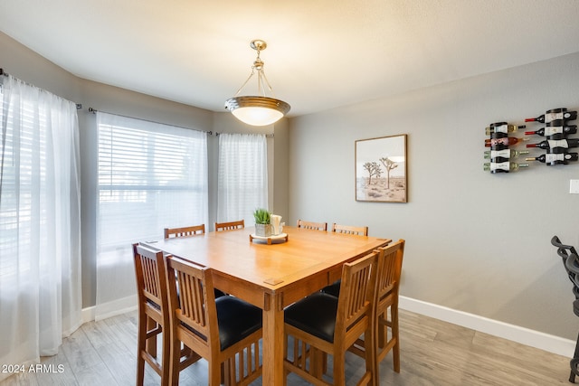 dining room with light hardwood / wood-style floors