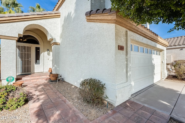 entrance to property with a garage