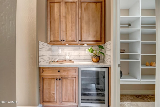 42023 N Bridlewood Way, Anthem, AZ 85086 - bar with beverage cooler and decorative backsplash