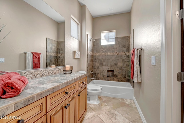 42023 N Bridlewood Way, Anthem, AZ 85086 - bathroom featuring vanity, toilet, shower / washtub combination, and tile patterned floors