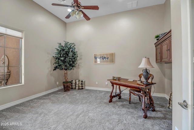 42023 N Bridlewood Way, Anthem, AZ 85086 - carpeted office space featuring ceiling fan and baseboards
