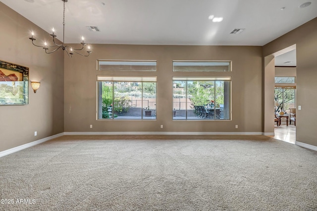 42023 N Bridlewood Way, Anthem, AZ 85086 - unfurnished room featuring carpet, a chandelier, and baseboards