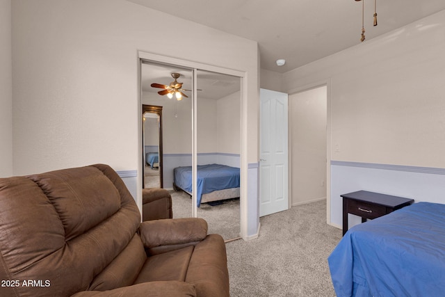 1623 E Maplewood Ave, Buckeye, AZ 85326 - bedroom with carpet, a closet, and ceiling fan