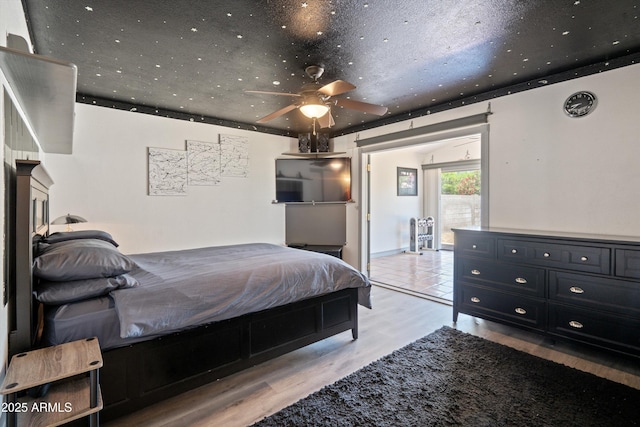 bedroom featuring light wood finished floors