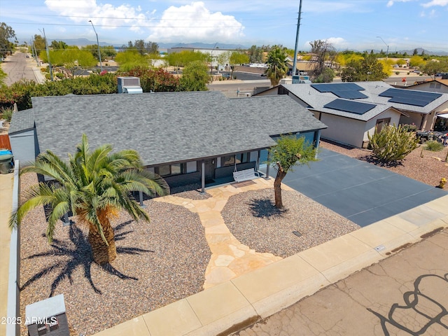 drone / aerial view with a residential view