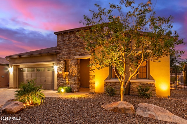 view of front of house featuring a garage