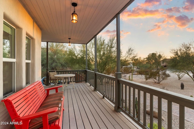 view of deck at dusk