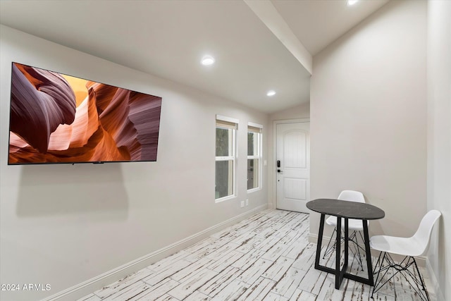 interior space with vaulted ceiling