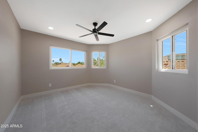 7535 W Kimberly Way, Glendale, AZ 85308 - unfurnished room featuring ceiling fan, light carpet, baseboards, and recessed lighting