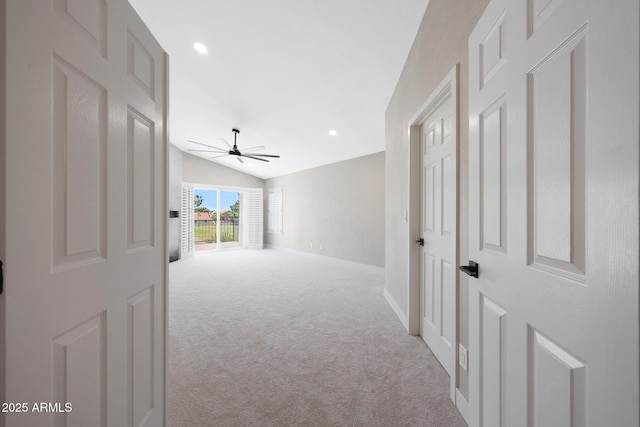 7535 W Kimberly Way, Glendale, AZ 85308 - hall featuring carpet flooring, lofted ceiling, baseboards, and recessed lighting