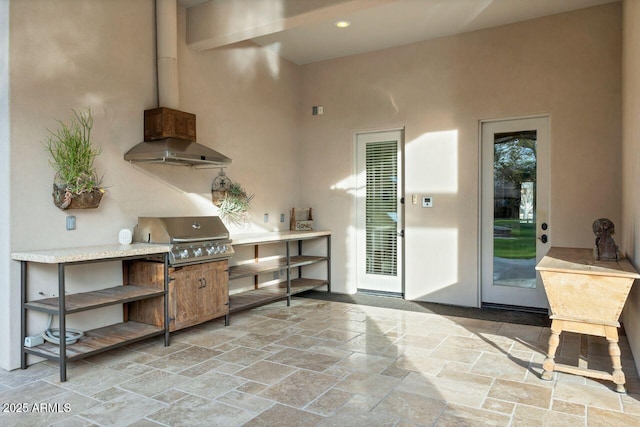 view of patio / terrace with a grill and area for grilling