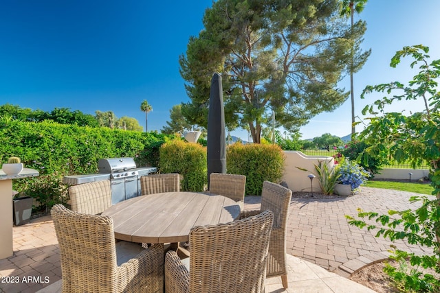 view of patio / terrace with grilling area and exterior kitchen