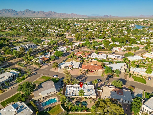 aerial view featuring a mountain view