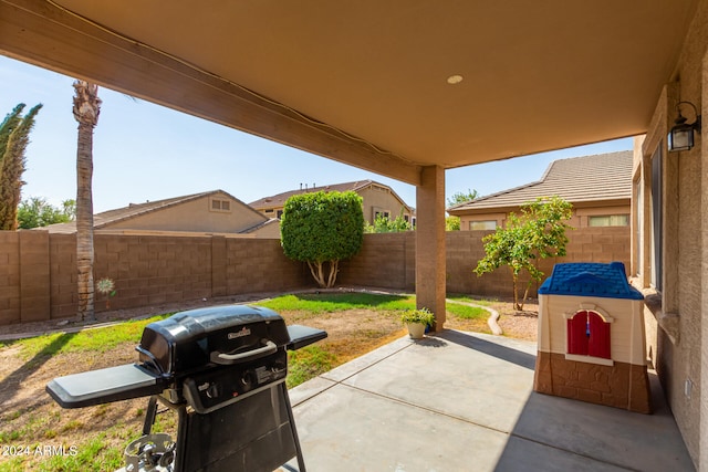 view of patio / terrace with a grill