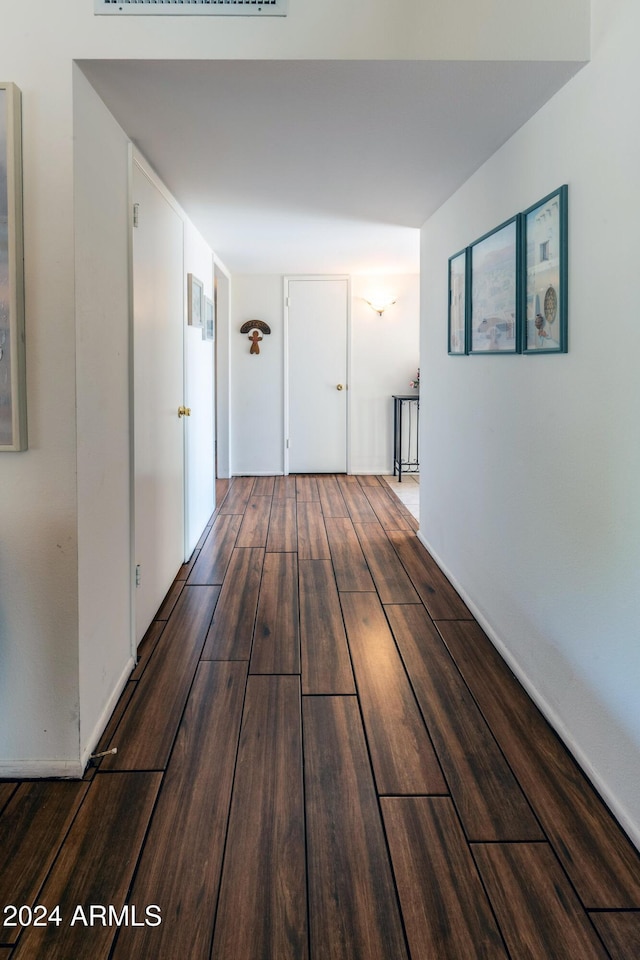 hall featuring wood-type flooring