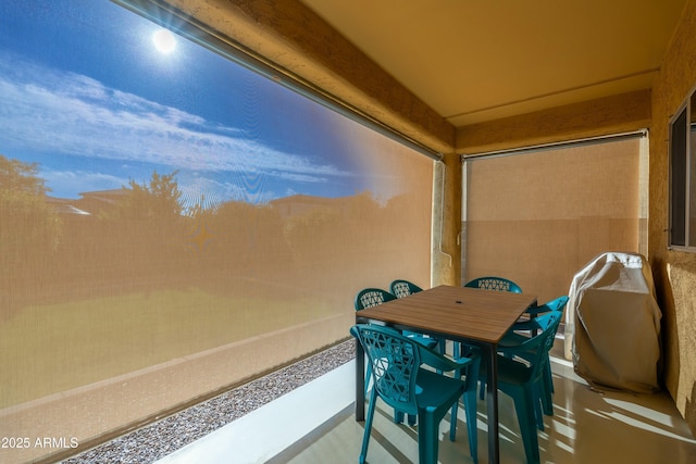 balcony with a patio area