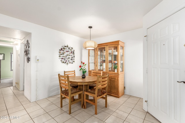 view of tiled dining area