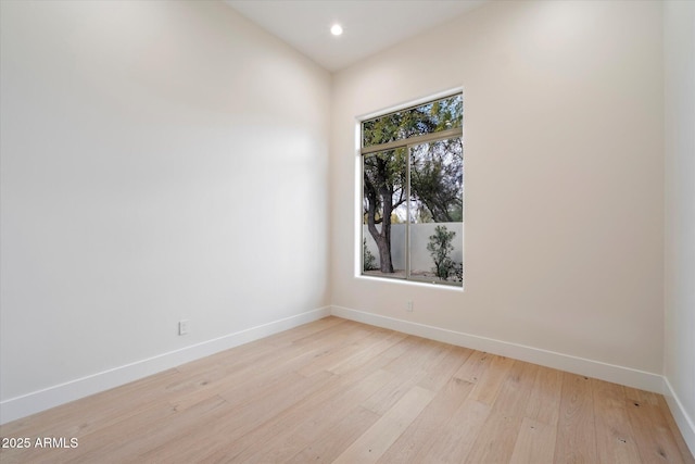 empty room with light wood-type flooring