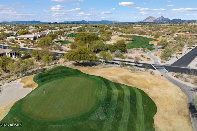 drone / aerial view with a mountain view