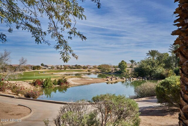 view of property's community with a water view