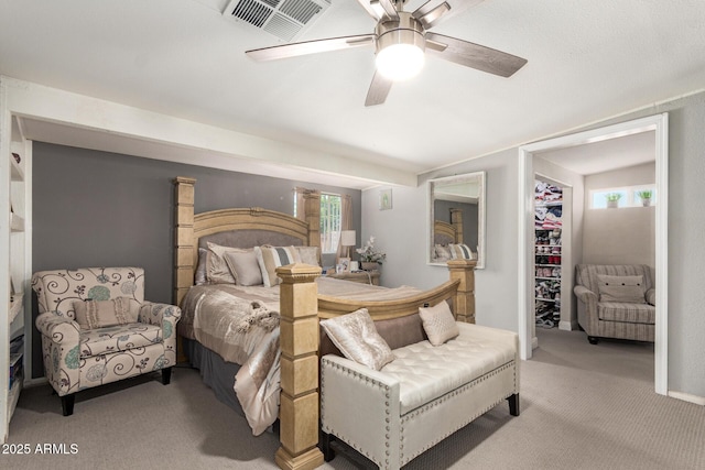 6802 S 47th St, Phoenix, AZ 85042 - bedroom featuring light colored carpet, ceiling fan, a spacious closet, and a closet