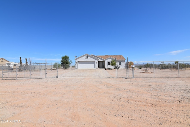 view of yard featuring a garage