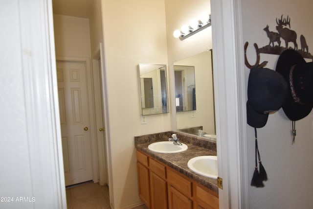 bathroom featuring tile patterned floors and vanity