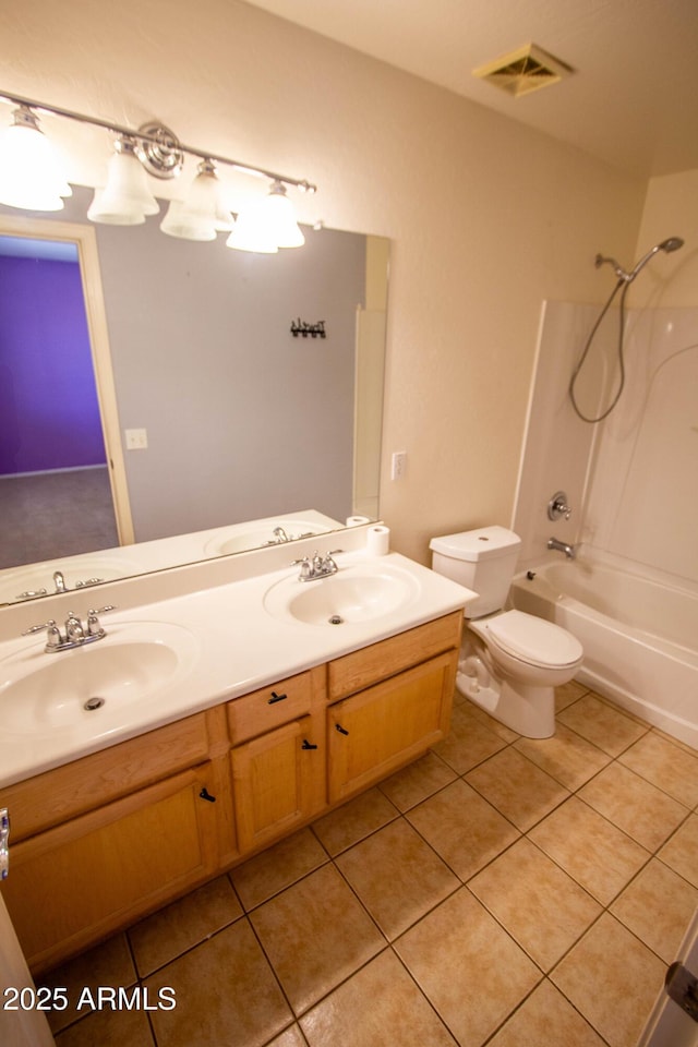 44944 W Miramar Rd, Maricopa, AZ 85139 - full bath featuring tile patterned floors,  shower combination, double vanity, and toilet