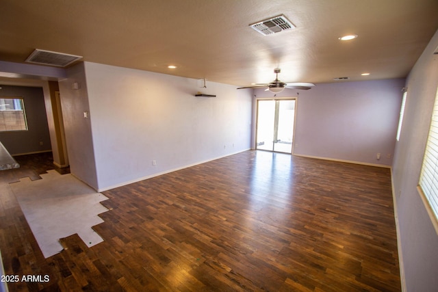 44944 W Miramar Rd, Maricopa, AZ 85139 - spare room with wood finished floors, a ceiling fan, baseboards, and recessed lighting