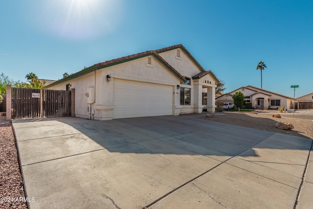 view of front facade with a garage