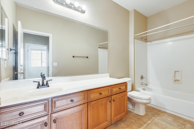 19617 S 190th St, Queen Creek, AZ 85142 - bathroom featuring toilet, tile patterned flooring, vanity, and tub / shower combination