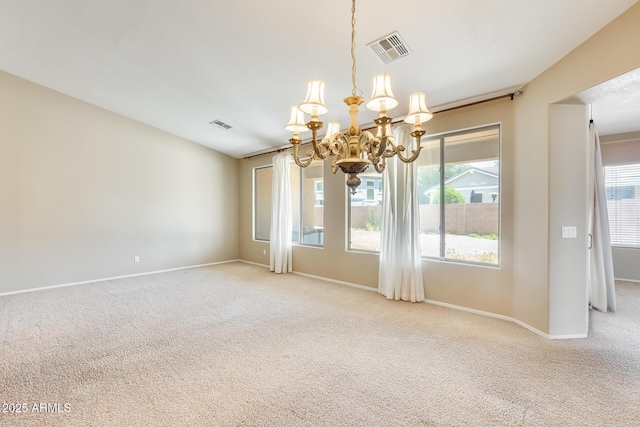 19617 S 190th St, Queen Creek, AZ 85142 - carpeted empty room featuring a chandelier and baseboards