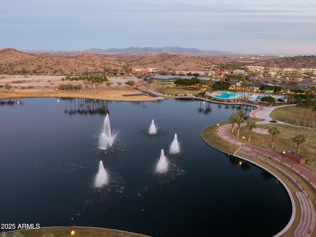 view of water feature with a mountain view